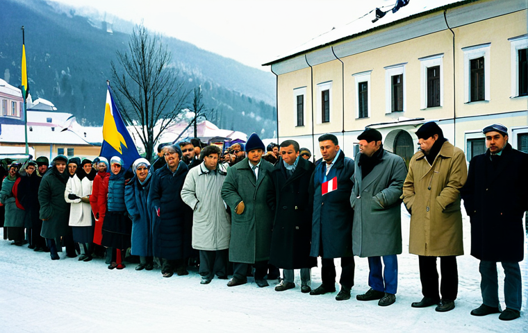 보스니아 헤르체고비나의 독립 과정 - The Referendum**

"A diverse crowd of Bosnians, fully clothed in winter attire, line up to vote in t...